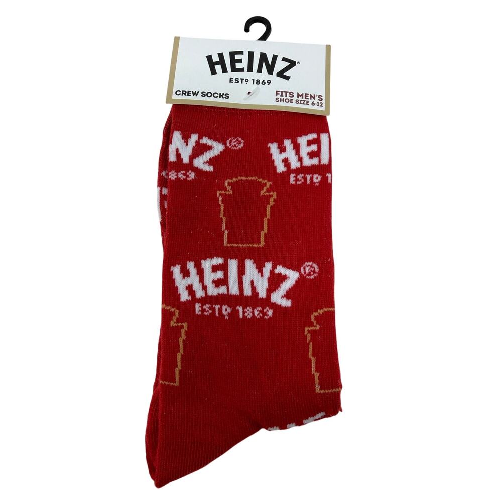 Heinz Ketchup Crew Socks Mens Size 6-12